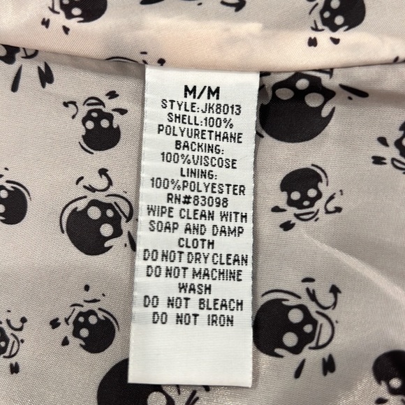 Woman’s Black Vegan Leather Moto Jacket with Gold Hardware - Picture 8 of 11